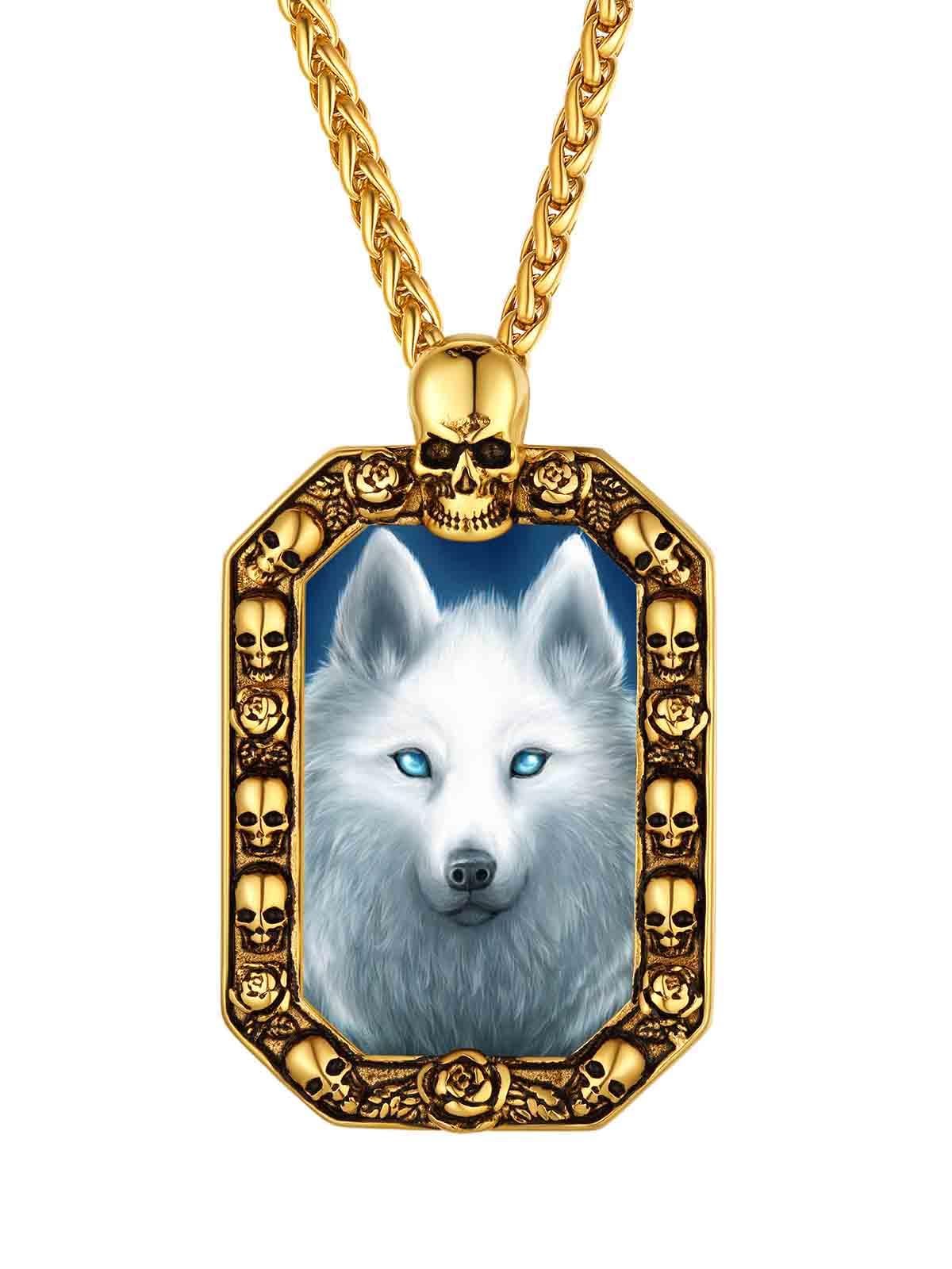 FindChic Creative Photo Necklace Personalized for Men Women Dog Tag/Square/Round/Angel Wing/Cat/Oval Shaped Stainless Steel/18K Gold Plated Picture Pendant Custom Text Memorial Jewelry, with Gift Box