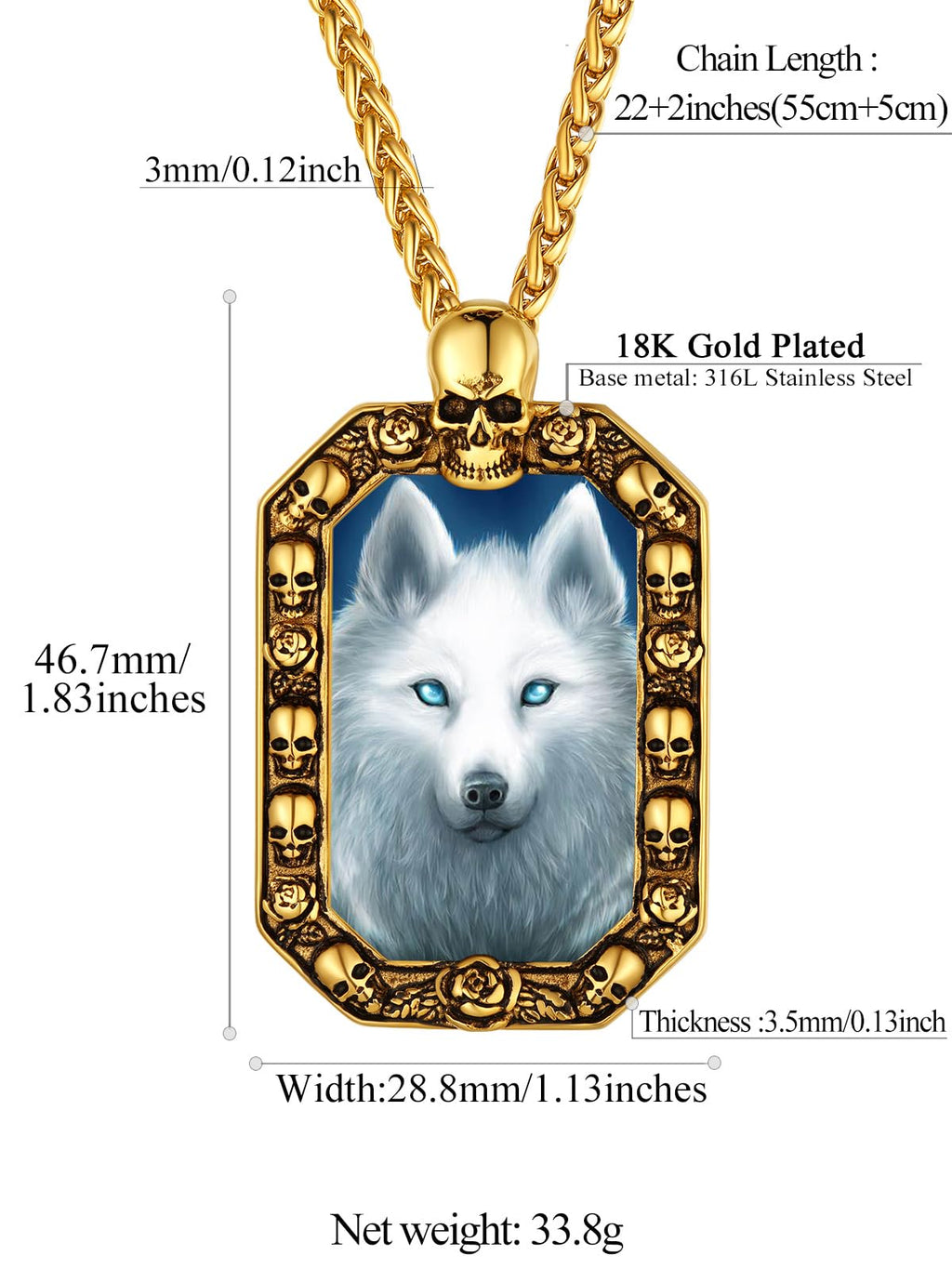 FindChic Creative Photo Necklace Personalized for Men Women Dog Tag/Square/Round/Angel Wing/Cat/Oval Shaped Stainless Steel/18K Gold Plated Picture Pendant Custom Text Memorial Jewelry, with Gift Box
