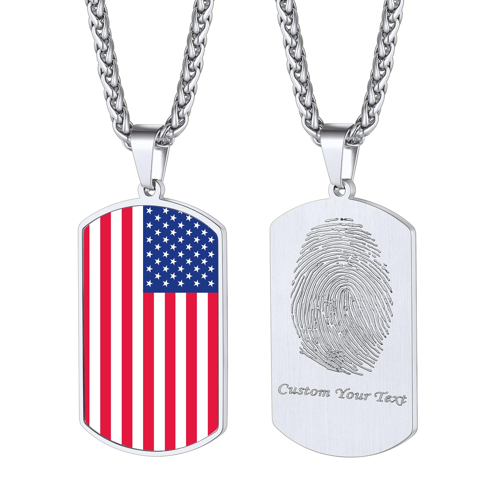 FindChic Creative Photo Necklace Personalized for Men Women Dog Tag/Square/Round/Angel Wing/Cat/Oval Shaped Stainless Steel/18K Gold Plated Picture Pendant Custom Text Memorial Jewelry, with Gift Box