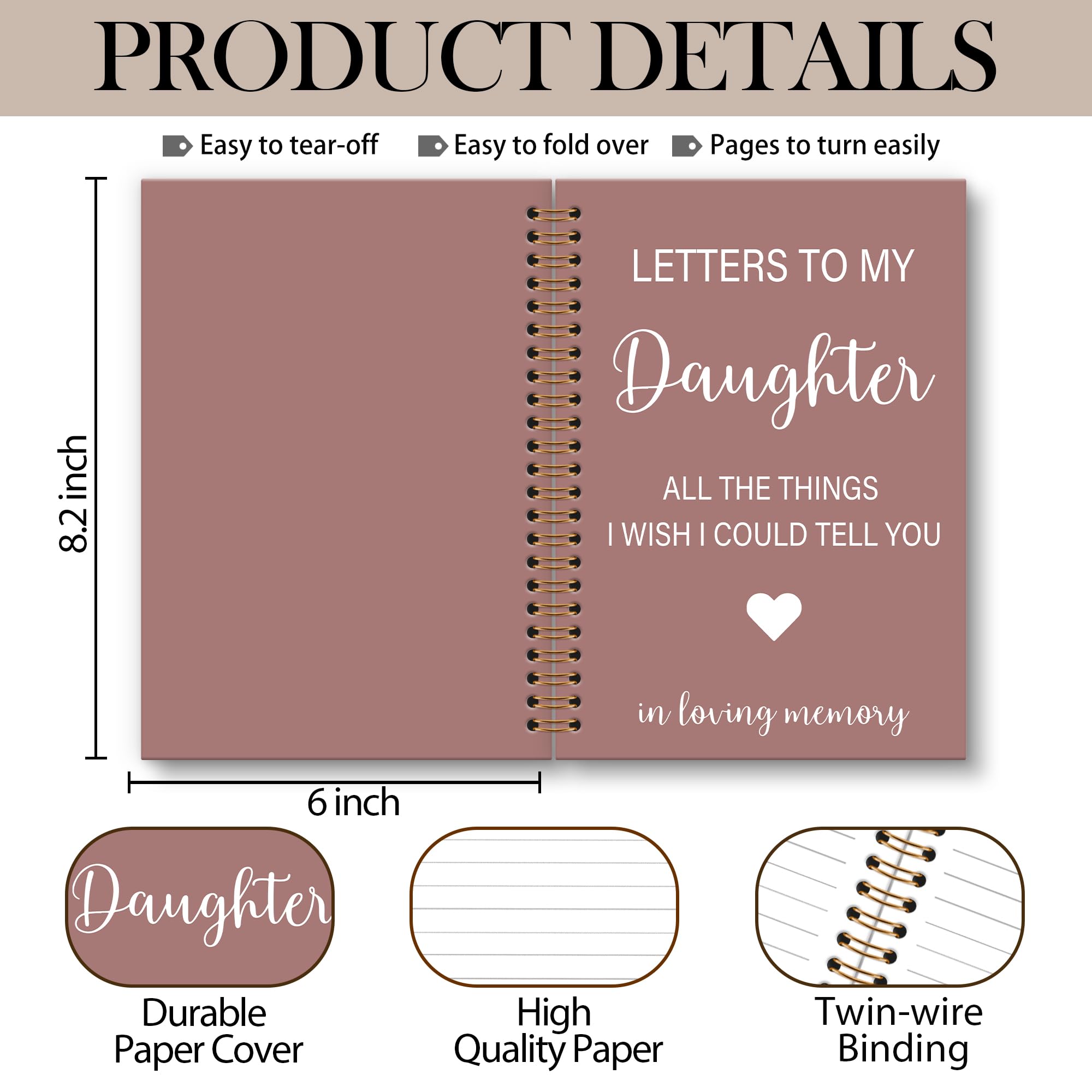 Memorial Gifts for Loss of Dad Grief Notebook Journal, Letters to My Dad in Heaven Journal, Sympathy Notebooks Gifts for Loss of Dad Father, In Loving Memory Sympathy Gifts, 6x8.2In
