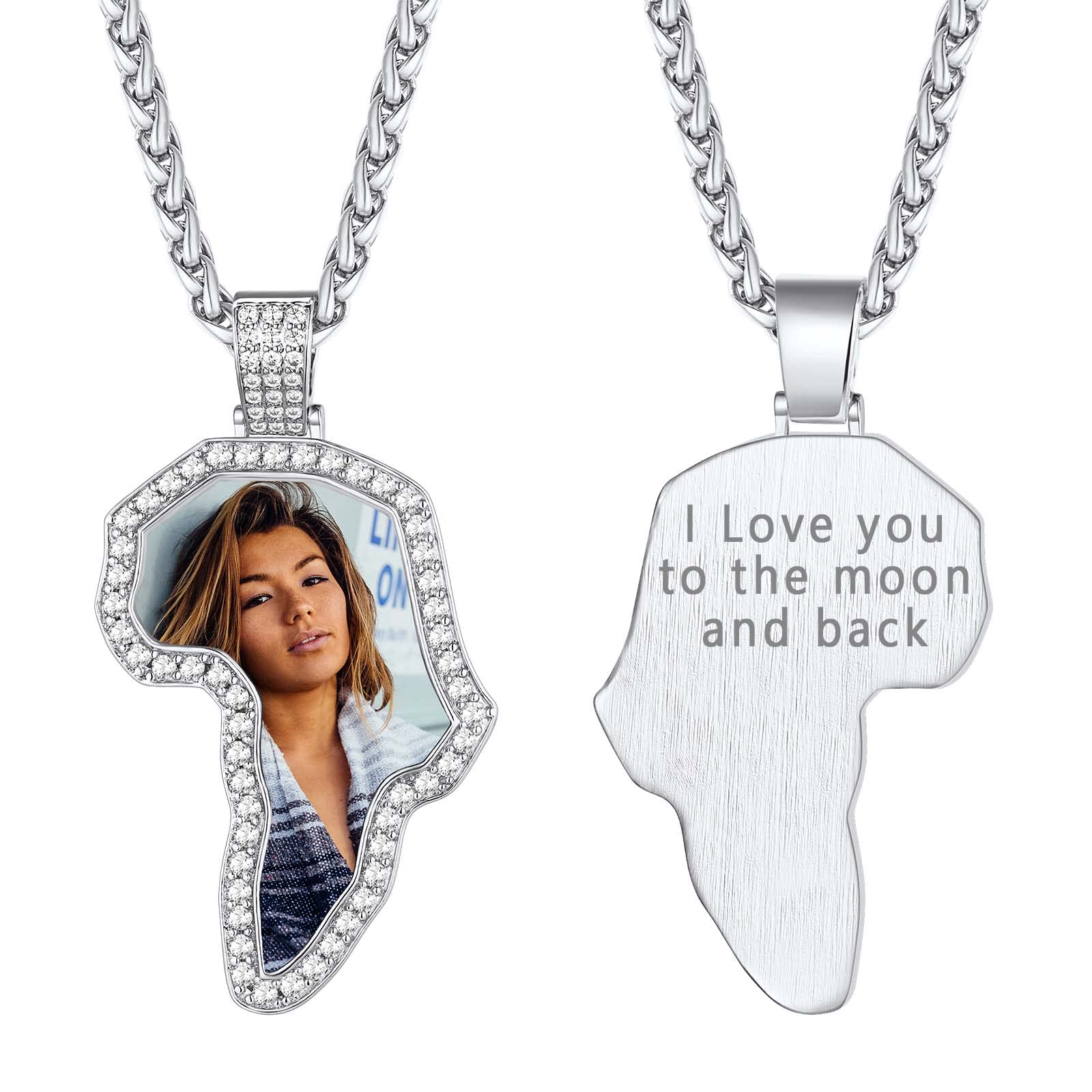 FindChic Creative Photo Necklace Personalized for Men Women Dog Tag/Square/Round/Angel Wing/Cat/Oval Shaped Stainless Steel/18K Gold Plated Picture Pendant Custom Text Memorial Jewelry, with Gift Box
