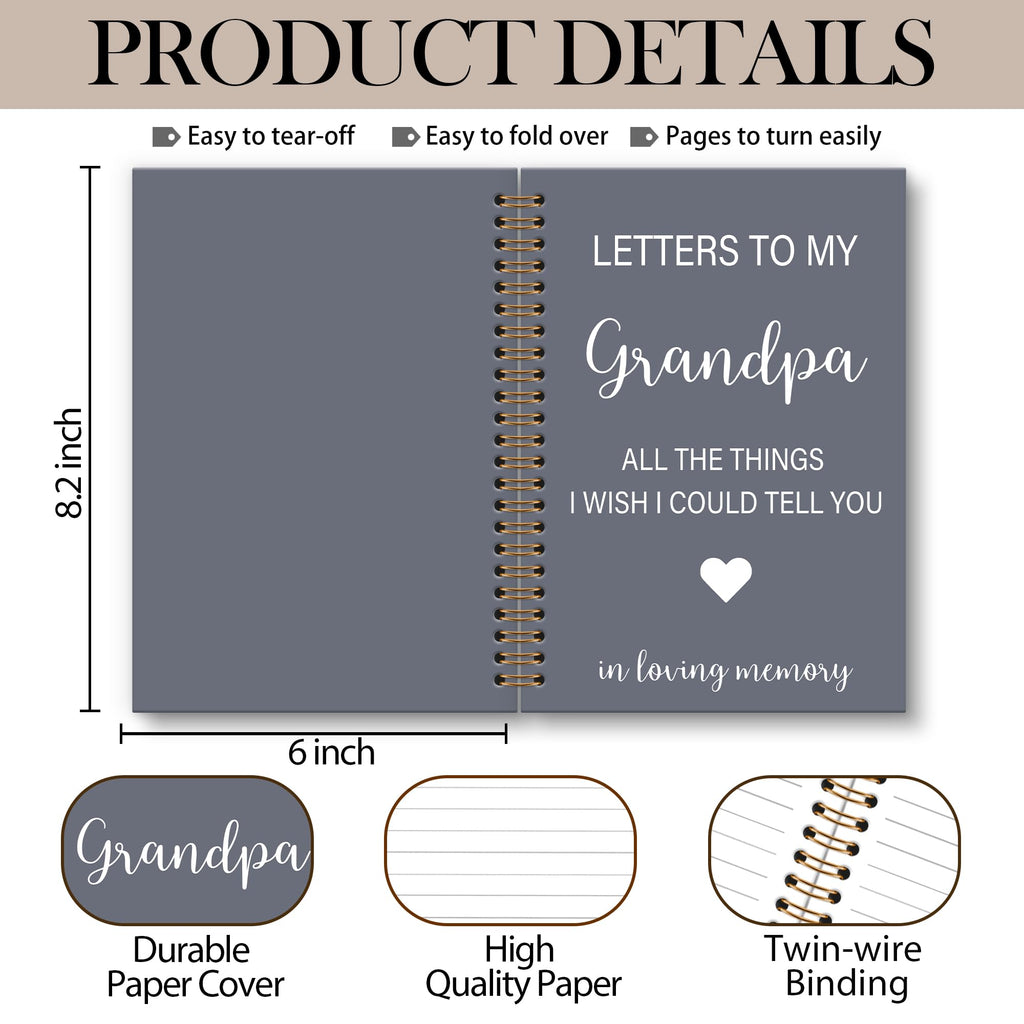 Memorial Gifts for Loss of Dad Grief Notebook Journal, Letters to My Dad in Heaven Journal, Sympathy Notebooks Gifts for Loss of Dad Father, In Loving Memory Sympathy Gifts, 6x8.2In
