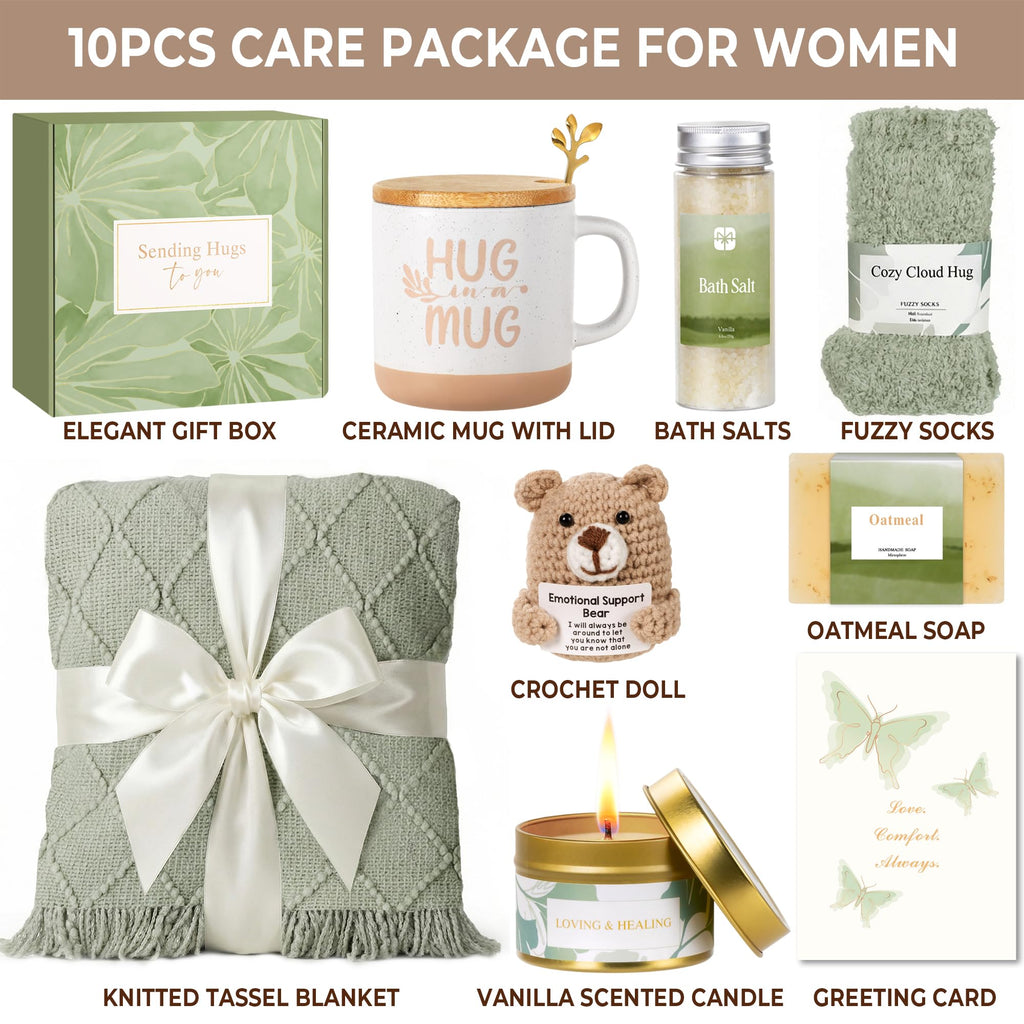 Sympathy Gift Baskets for Loss of Loved One - Bereavement Grief Condolences Gifts for Loss of Mother Father Husband - Miscarriage Care Package for Women Hug in a Box Memorial Gifts for Loss of Mom Dad