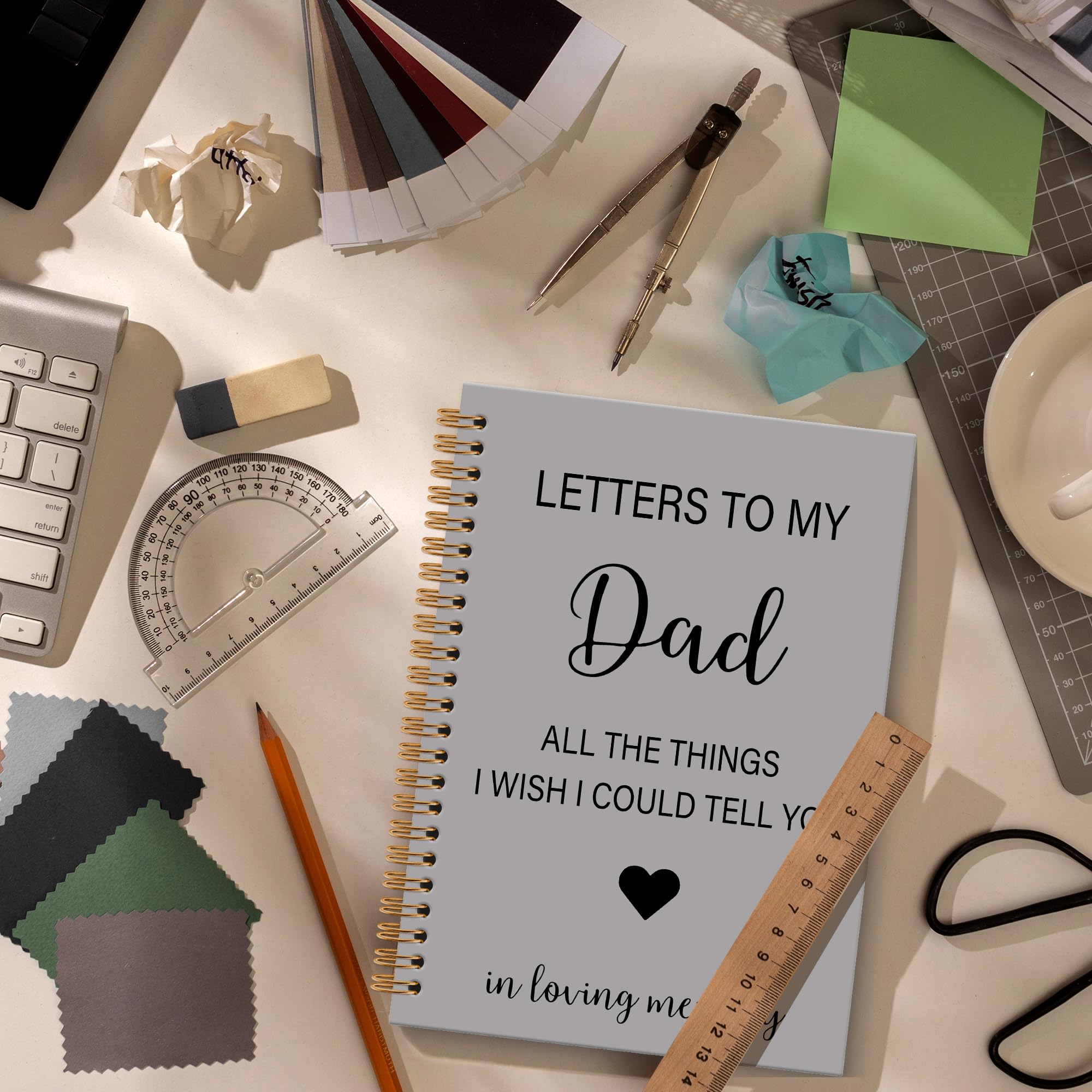 Memorial Gifts for Loss of Dad Grief Notebook Journal, Letters to My Dad in Heaven Journal, Sympathy Notebooks Gifts for Loss of Dad Father, In Loving Memory Sympathy Gifts, 6x8.2In