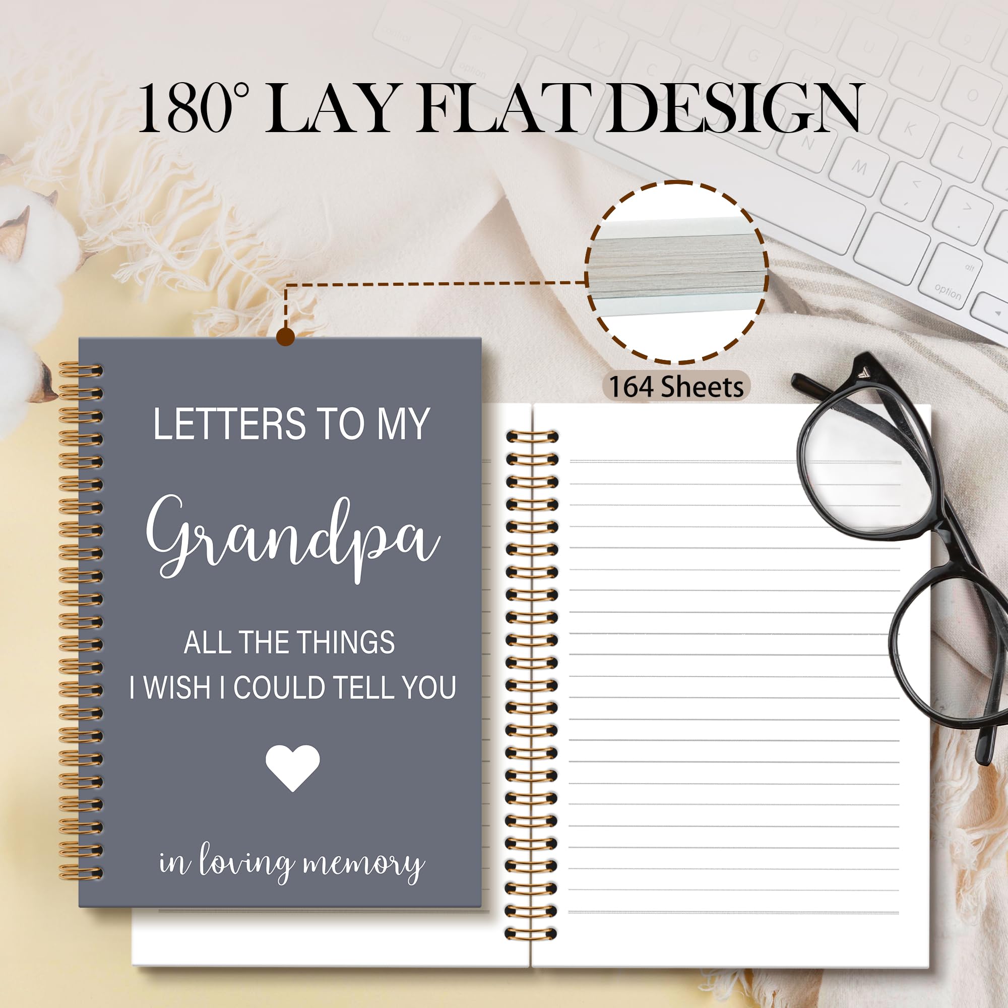 Memorial Gifts for Loss of Dad Grief Notebook Journal, Letters to My Dad in Heaven Journal, Sympathy Notebooks Gifts for Loss of Dad Father, In Loving Memory Sympathy Gifts, 6x8.2In
