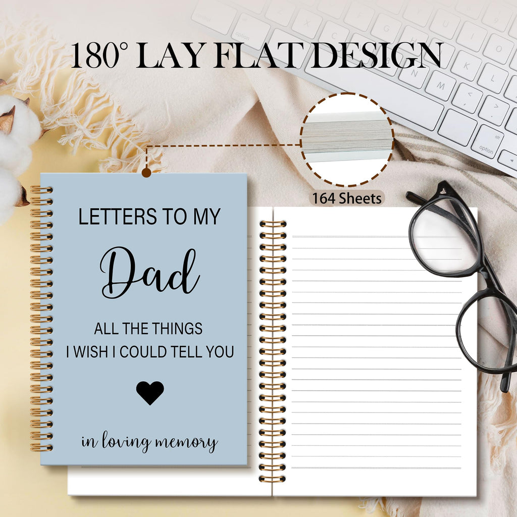 Memorial Gifts for Loss of Dad Grief Notebook Journal, Letters to My Dad in Heaven Journal, Sympathy Notebooks Gifts for Loss of Dad Father, In Loving Memory Sympathy Gifts, 6x8.2In