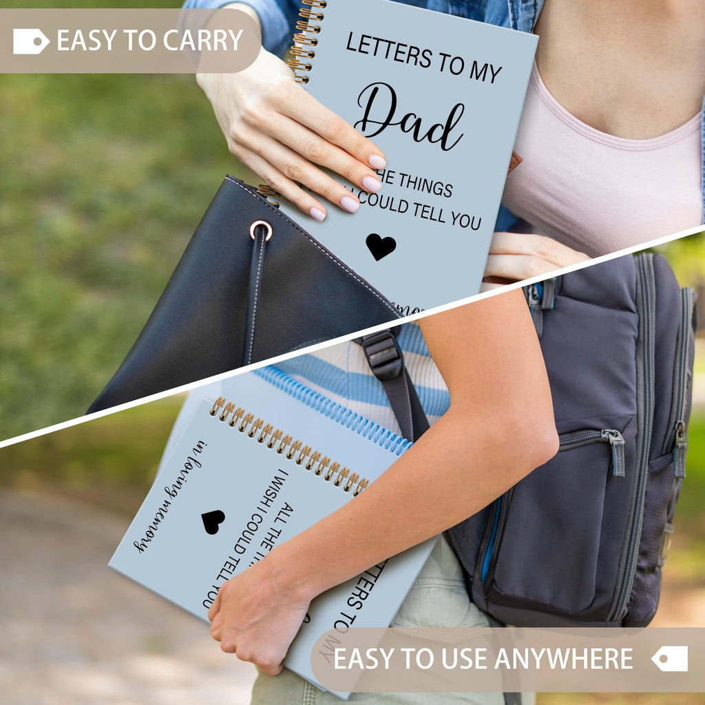 Memorial Gifts for Loss of Dad Grief Notebook Journal, Letters to My Dad in Heaven Journal, Sympathy Notebooks Gifts for Loss of Dad Father, In Loving Memory Sympathy Gifts, 6x8.2In