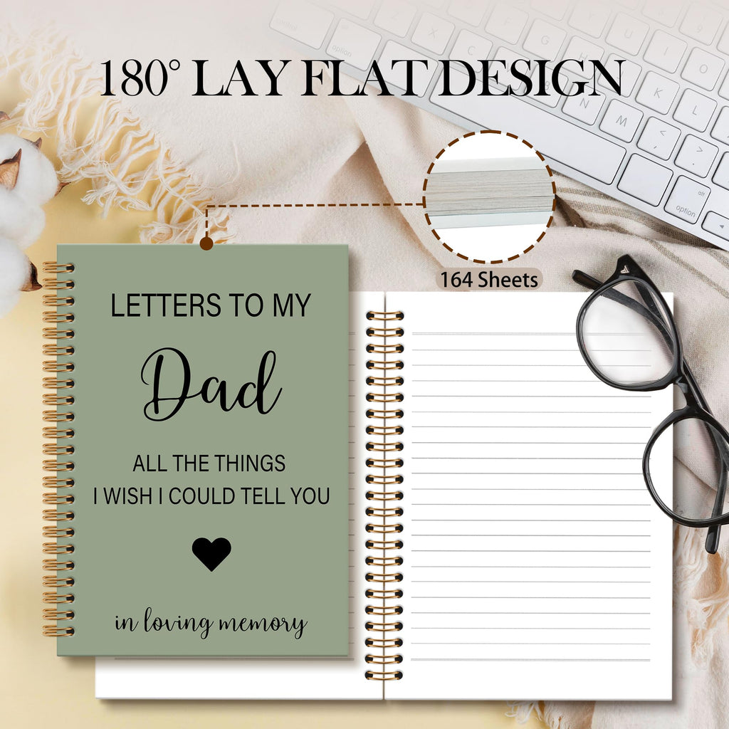 Memorial Gifts for Loss of Dad Grief Notebook Journal, Letters to My Dad in Heaven Journal, Sympathy Notebooks Gifts for Loss of Dad Father, In Loving Memory Sympathy Gifts, 6x8.2In