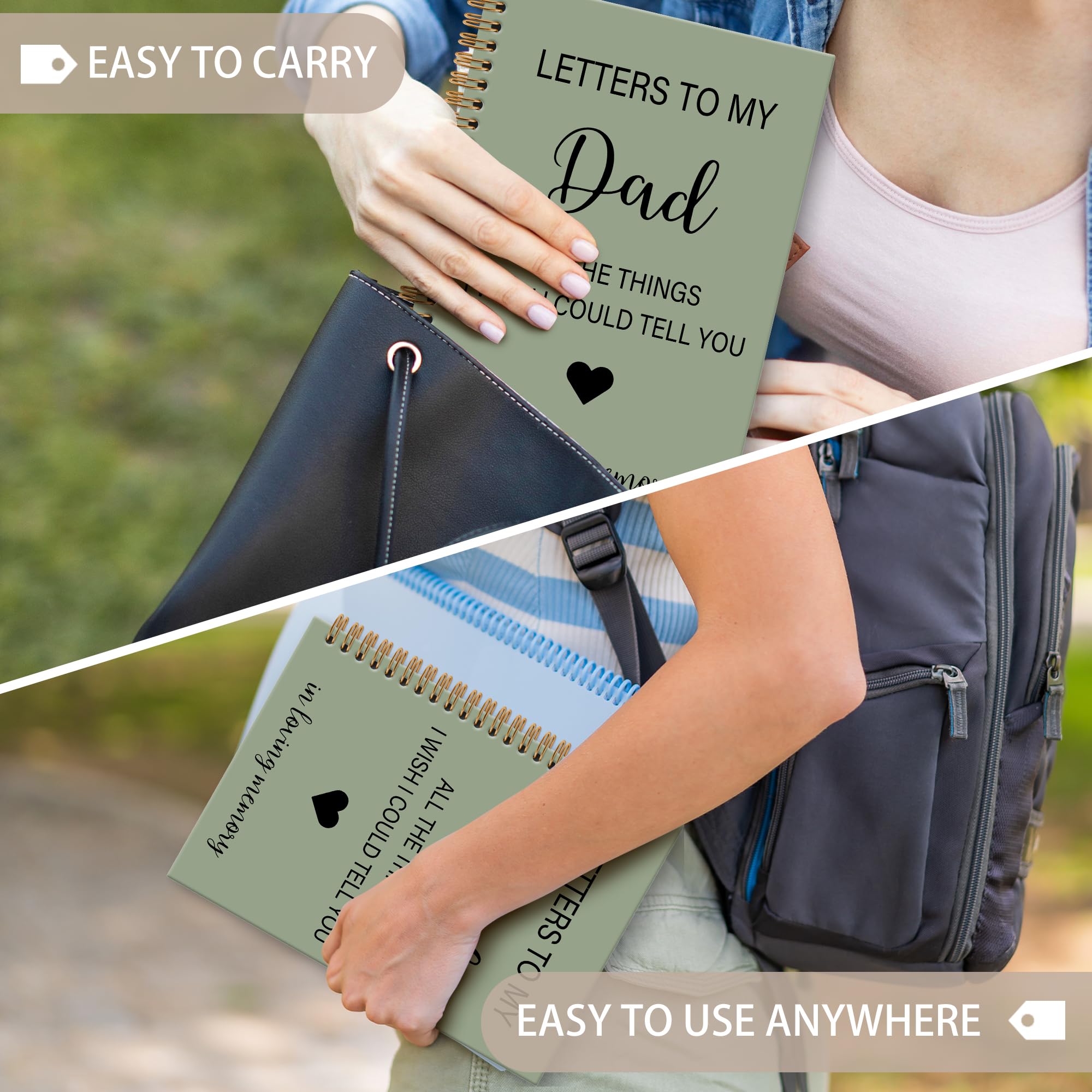 Memorial Gifts for Loss of Dad Grief Notebook Journal, Letters to My Dad in Heaven Journal, Sympathy Notebooks Gifts for Loss of Dad Father, In Loving Memory Sympathy Gifts, 6x8.2In