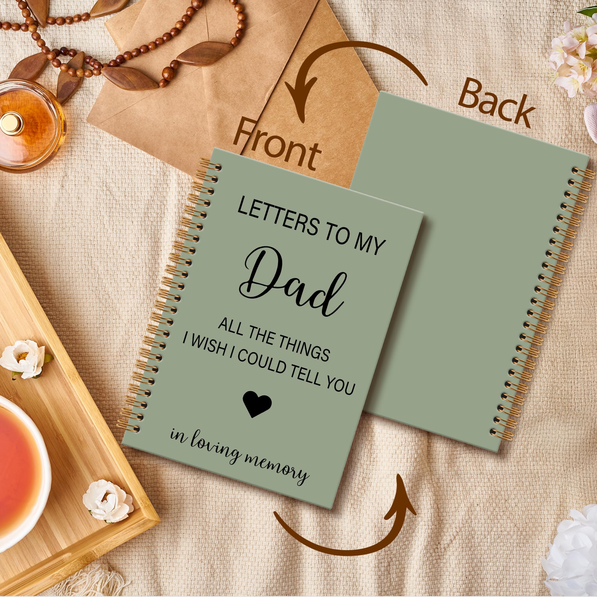 Memorial Gifts for Loss of Dad Grief Notebook Journal, Letters to My Dad in Heaven Journal, Sympathy Notebooks Gifts for Loss of Dad Father, In Loving Memory Sympathy Gifts, 6x8.2In