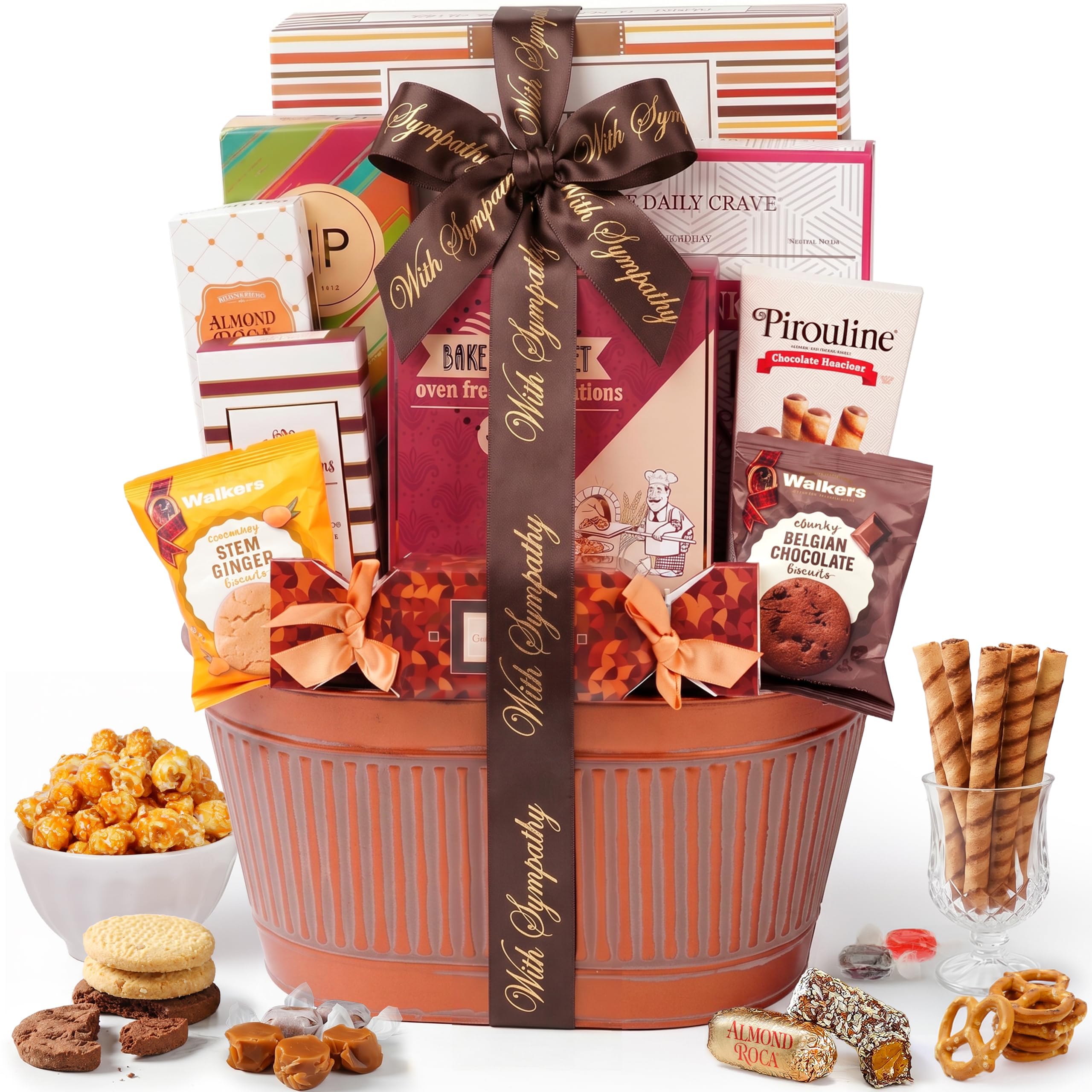 Broadway Basketeers Sympathy Basket – Condolence & Shiva Gift with Gourmet Snacks, Kosher