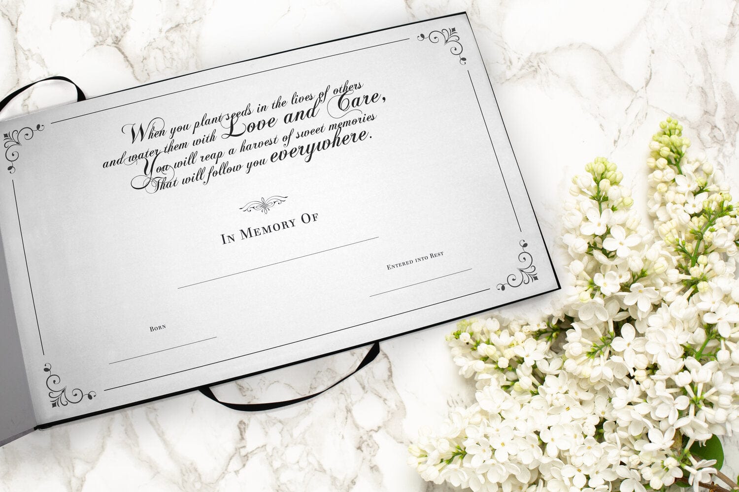 Morning Glories Matching Themed 'Celebration of Life' Guest Book for Funeral or Memorial Service