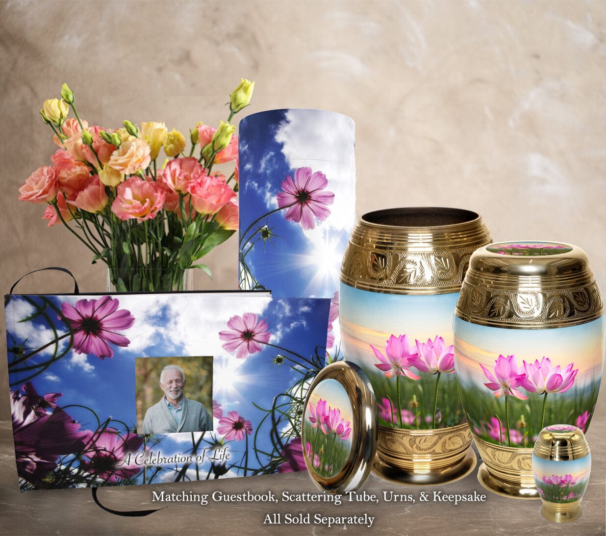 Morning Glories Matching Themed 'Celebration of Life' Guest Book for Funeral or Memorial Service